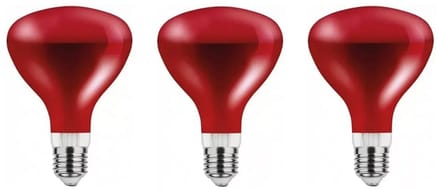 Asalite Infrarood Warmtelamp G95 E27 - 100W - 2800K - 95mm - Rood Glas - 3 stuks