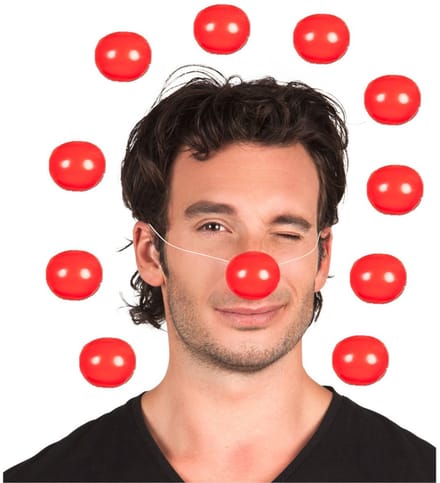 Boland Clowsneus - 6x - rood - kunststof - carnaval - verkleden - clown