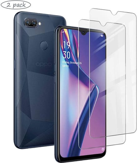 Screenprotector Glas - Tempered Glass Screen Protector Geschikt voor: Oppo A12 - 2x