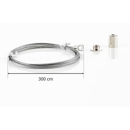 GLOBAL Touwophanging 3-fase rail Noa, met 300cm kabel