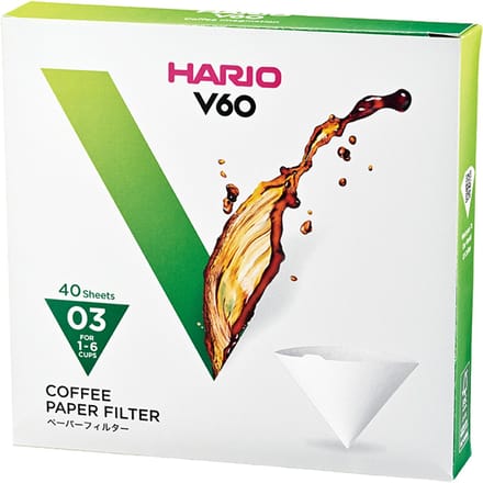 HARIO V60 Filterpapier - 03 Size - 40 stuks - Wit