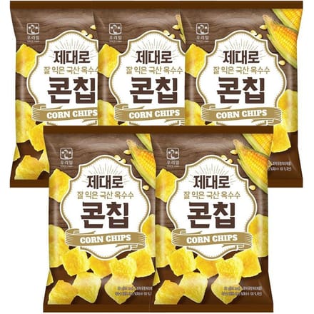 WOOLIMIL Goed Gerijpte Koreaanse Binnenlandse Maïschips Knapperige Snack Bundel 60g x 5 Pak