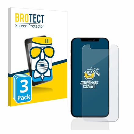 BROTECT - Screenprotector voor Apple iPhone 12 mini - Folie Beschermfolie Beschermglas matte 3 Stuks