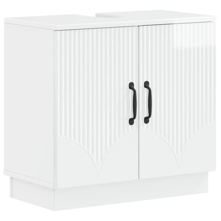 vidaXL - Wastafel - kabinet - voor - de - badkamer - HOORN - Hoogglans - Wit