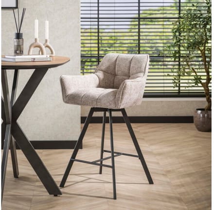 Barstoel raster draaibaar - Hoven zand - barstoelen set van 2