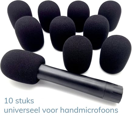 Foam Budget Plopkap Set 10 stuks Voor Handheld Microfoon -ZWART