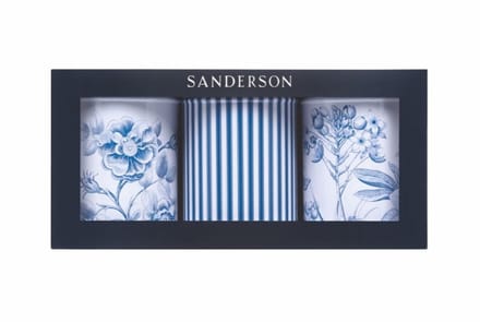 Sanderson - Set van 3 bewaarbussen Etchings & Roses - Bewaarblik - Blauw/Wit - Blik - Ø 10,5 x 14,5 cm