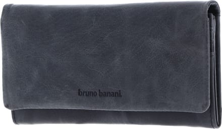 bruno banani Leren Portemonnee Wallet with Flap Blue Donkerblauw
