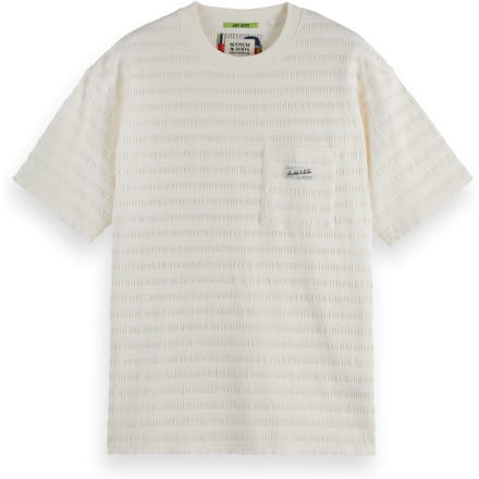 Scotch & Soda Relaxed-fit Horizonal Textured T-shirt Eggnog Taglia: M | Magliette basic Outlet | Uomo