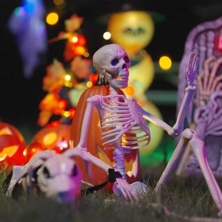 vidaXL - Halloween - Decoratie - Skelet - 2 - st - Wit - 155 - x - 38.5 - cm - Polypropyleen