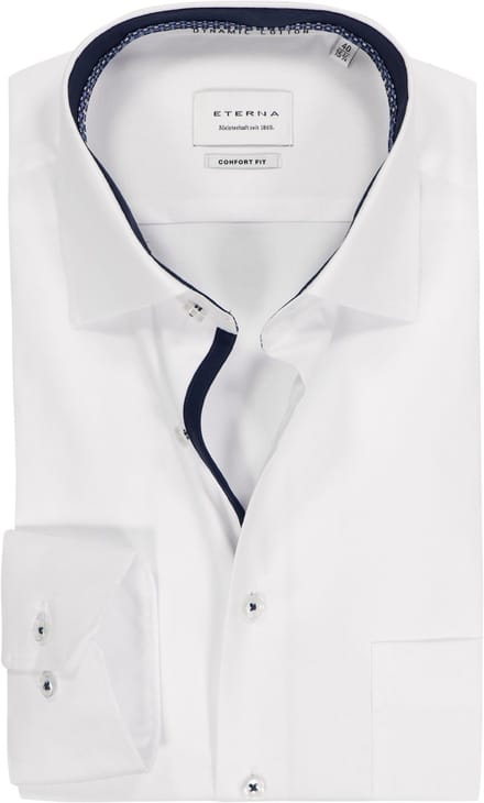 ETERNA comfort fit overhemd - twill - wit