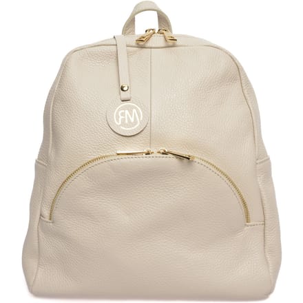 Roberta M Beige Rundleer Tas
