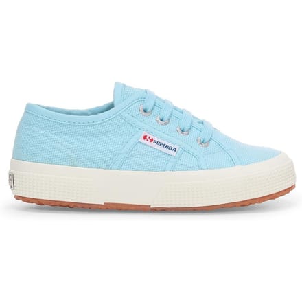 Superga Kinderen/Kinderen 2750 Jcot Leather Trainers (Kristal Azul/Avorio)