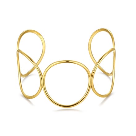 Twice As Nice Armband in goudkleurig edelstaal, open ontwerp Goudkleurig 19cm