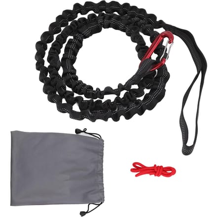 Fiets Sleepkabel Natuurlijke Lengte 1.7m Rekbaar Ontwerp Nylon Legering Draagbaar Mountainbike Slepen zwart