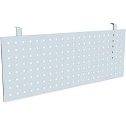 Bureautafel frontpaneel, geschikt voor bureautafels met B 1200 mm, geperforeerd paneel, aluminium zilver