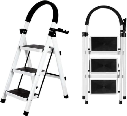 Opvouwbare Trapladder met Werkplatform en Antislip Treden - Sterk en Veilig