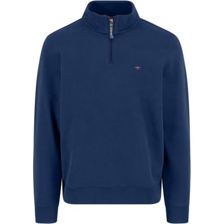 Fynch-Hatton Trui Uni Color Sweat Troyer Zip Midnight / male
