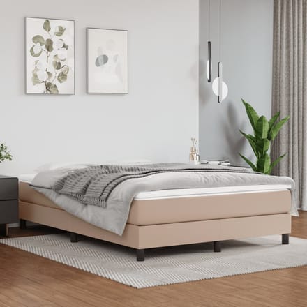 vidaXL - Boxspring - bed - kunstleer - cappuccinokleurig - 140x200 - cm