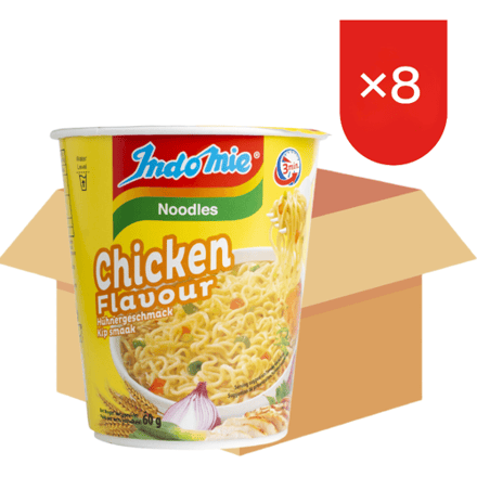 Indomie Instant Noedels Kip Cup 8 x 60g