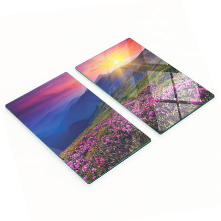 Glazen snijplanken met rododendronbloemen, 2x30x52 cm