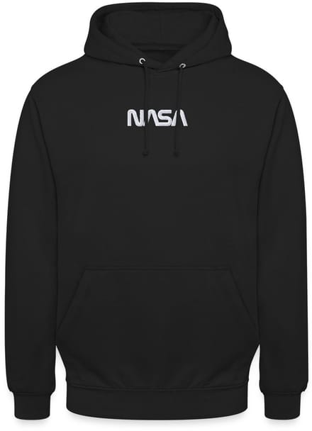 NASA Logo Wit Borduurwerk Hoodie Unisex