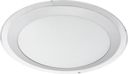 EGLO Competa 1 - Wand/Plafondlamp - 1 Lichts - Ø335mm. - Wit, Zilver, Helder