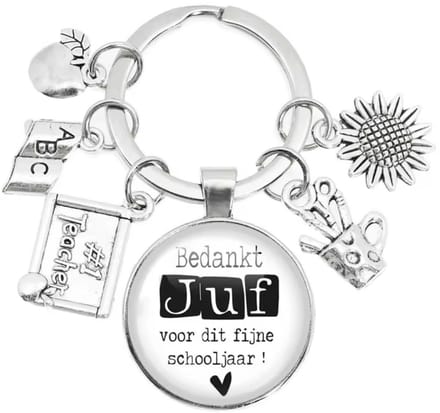Without Lemon - Bedankt Juf Sleutelhanger - Juffendag / Einde Schooljaar Bedankje - Leuk Juf Geschenk - Versie: C