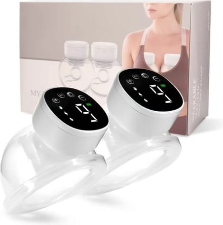 Elektrische Borstkolf - Draadloze Dubbele Borstkolf met 9 Intensiteitniveaus - Handsfree Borstkolf met 3 Programma's - Wit/Dubbel
