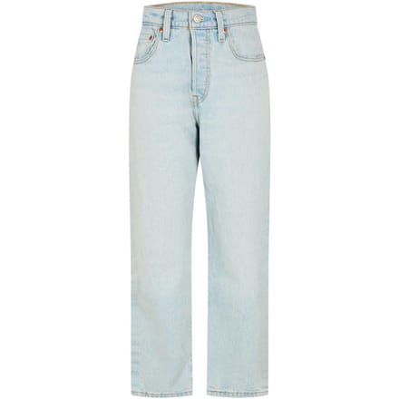 Levis Damesjeans 501 met rechte pijpen en enkellengte (Weggestapt)