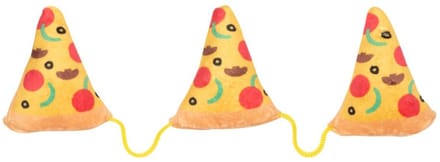 Fuzzyard 3 pizzastukken aan touw met catnip pluche 15x6 cm