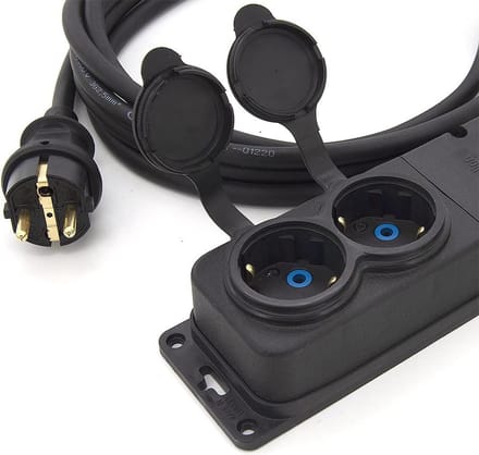 Verlengsnoer - Stekkerdoos - Buiten Gebruik - IP44 Waterdicht - 10 Meter - Zwart