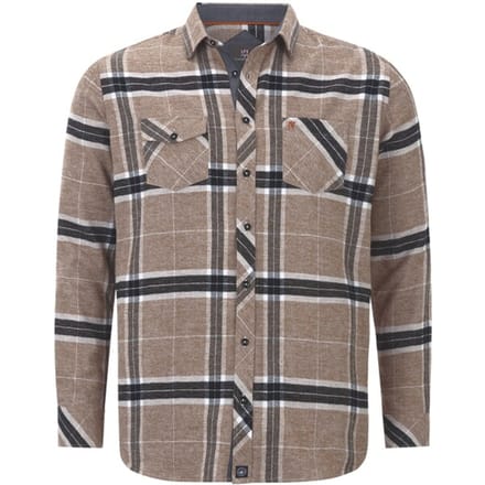 Jan Vanderstorm herren Overhemd - 51/52 - bruin - Plus Size