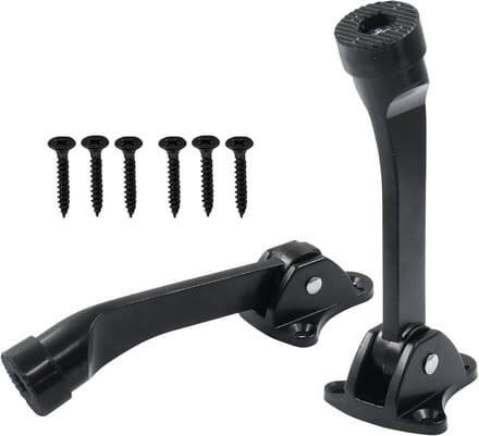 Set van 2 Zware Deurstoppers - Kickdown met Antislip Rubber - Zwart