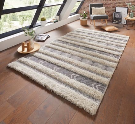 Design Vloerkleed Taza 103783 155x230 cm Grijs & Crème