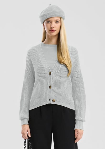Dames katoenmix cardigan QS