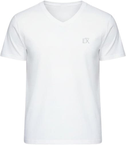 OMBRE T-shirt - Katoen - Korte Mouw - Geen Sluiting Wit L