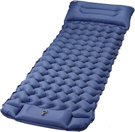 Zelfopblazend Opblaasbaar Campingmatras met Kussen - Ultralicht Tentmatras 68 x 198