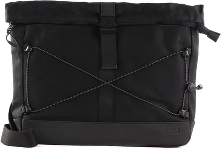 JOST Schoudertas Laptoptas met laptopvak Ystad Messenger Courier Bag Black Zwart