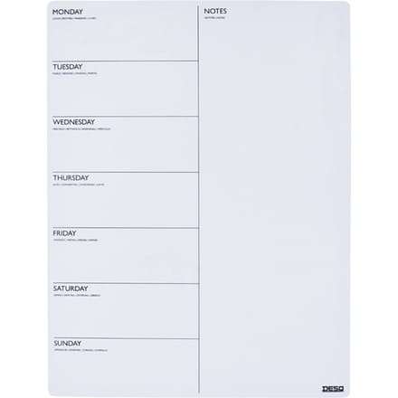 DESQ® Weekplanner - 40 x 30 cm - A3 | 5 magneten| Whiteboard marker | Magnetisch | Droog uitwisbaar | Nederlands