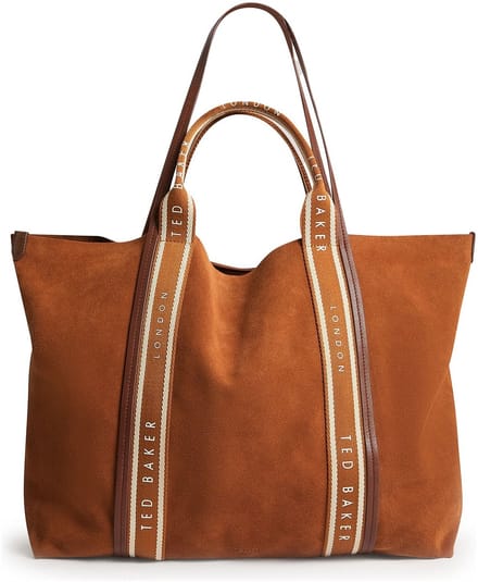 Ted Baker Leren shopper Laurrel Suede Webbing Detail Large Shopper Brown Lichtbruin