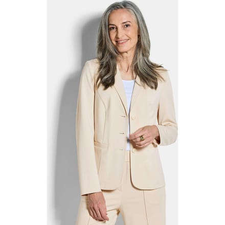 Jersey blazer met reverskraag - steengrijs - Gr. 48 van Goldner Fashion