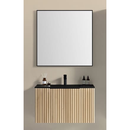 Xellanz Ribbella Badmeubel Compleet - 80cm - Naturel Eik/Mat Zwart