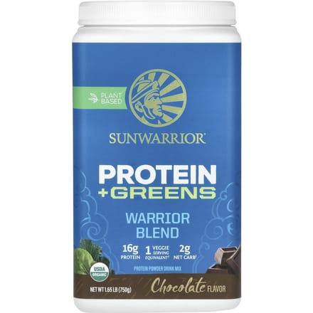 Sunwarrior Warrior Blend + Greens Organic (750g) Chocolate - Eiwitten - Veganistisch eiwit