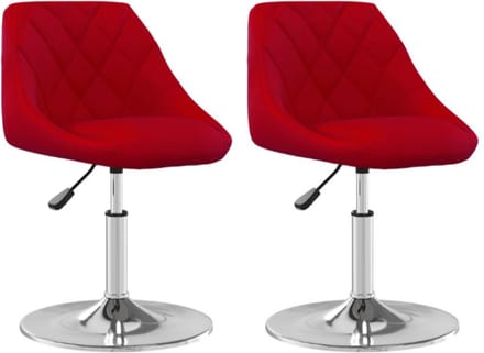 Eetkamerstoelen draaibaar 2 st fluweel wijnrood