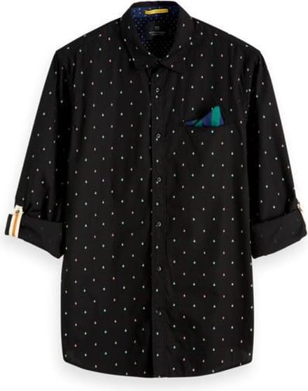 Scotch & Soda Overhemd Regular Fit Print Zwart (152183 - 0221)