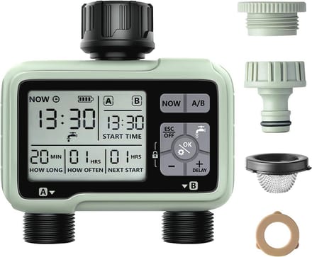 Irrigatietimer voor de tuin - Programmeerbare watertimer met Regenbui en Handmatige Modi