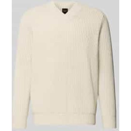 Shaped fit gebreide pullover van scheerwolmix, model 'KARINET'
