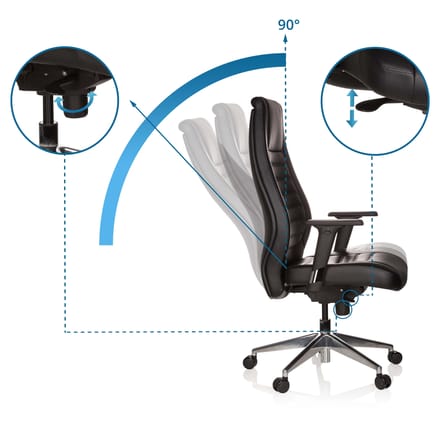 Bureaustoel / directiestoel VITORO imitatieleer zwart hjh OFFICE