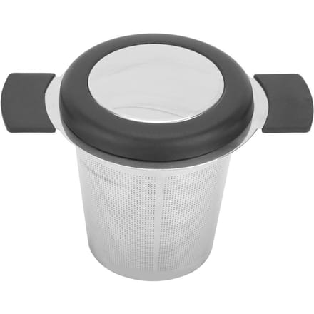 Theefilterbeker van roestvrij staal Infuseerzeef Theeaccessoires met siliconen deksel white